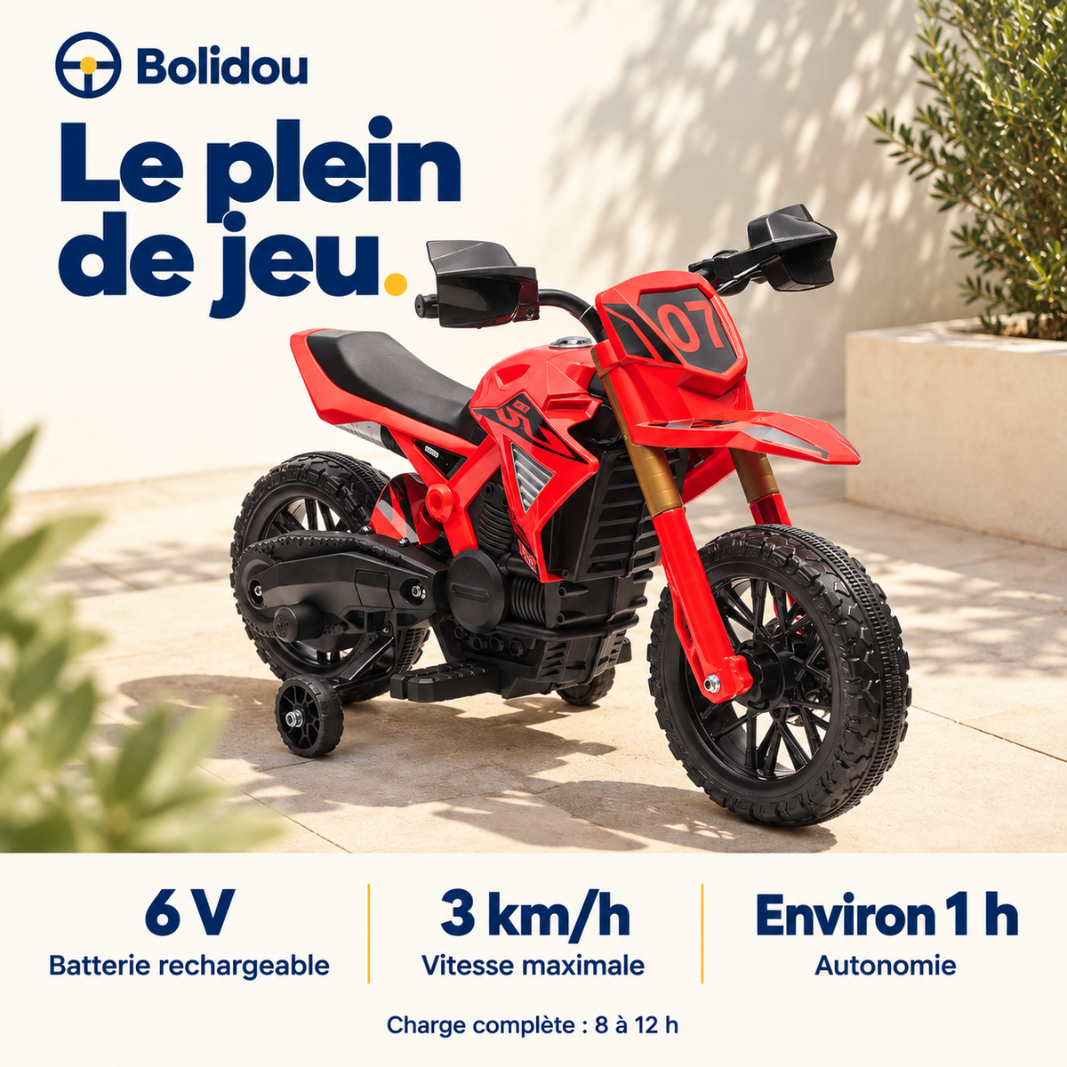 Moto cross électrique 6V